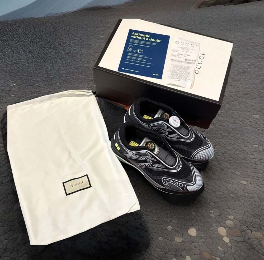 Gucci Ultrapace R Sneakers Size 5.5 Black Grey